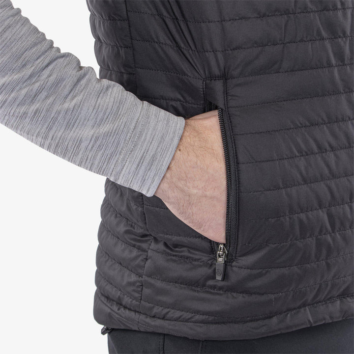Leroy is a Windproof and water repellent vest for  in the color Black(5)