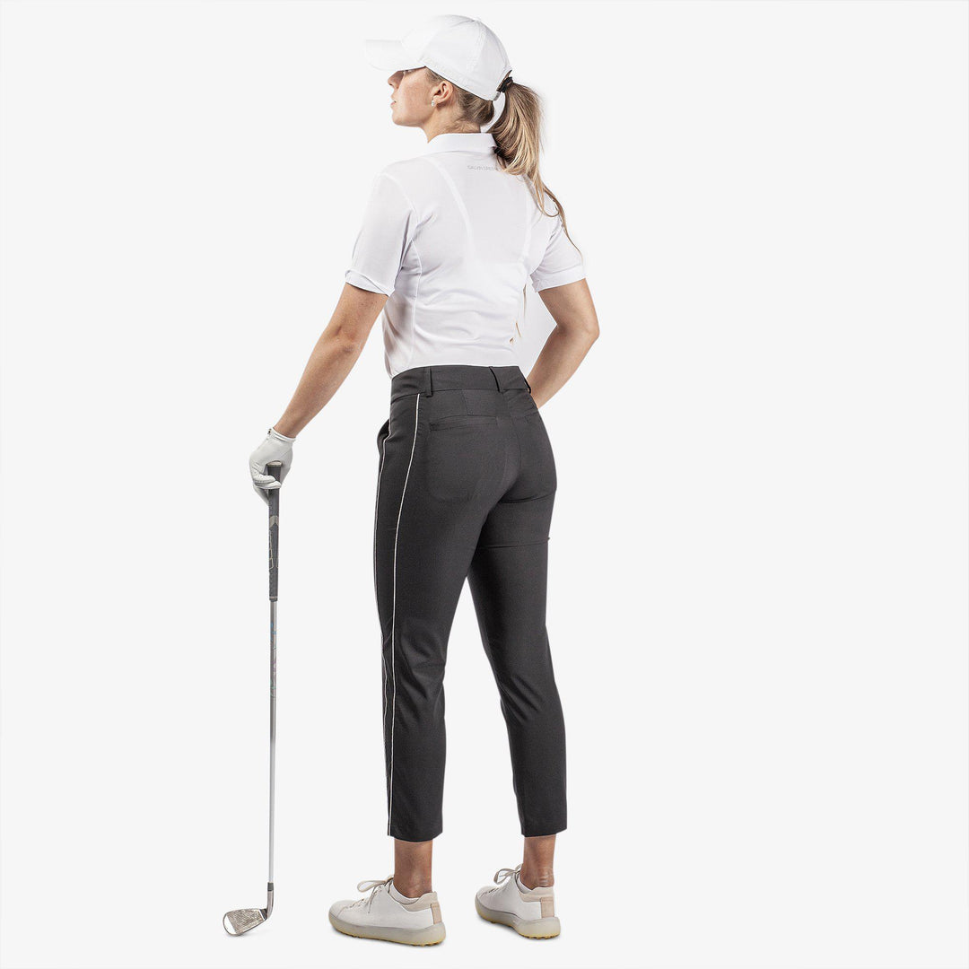 Nicole is a Breathable golf pants for Women in the color Black/Steel Grey(8)