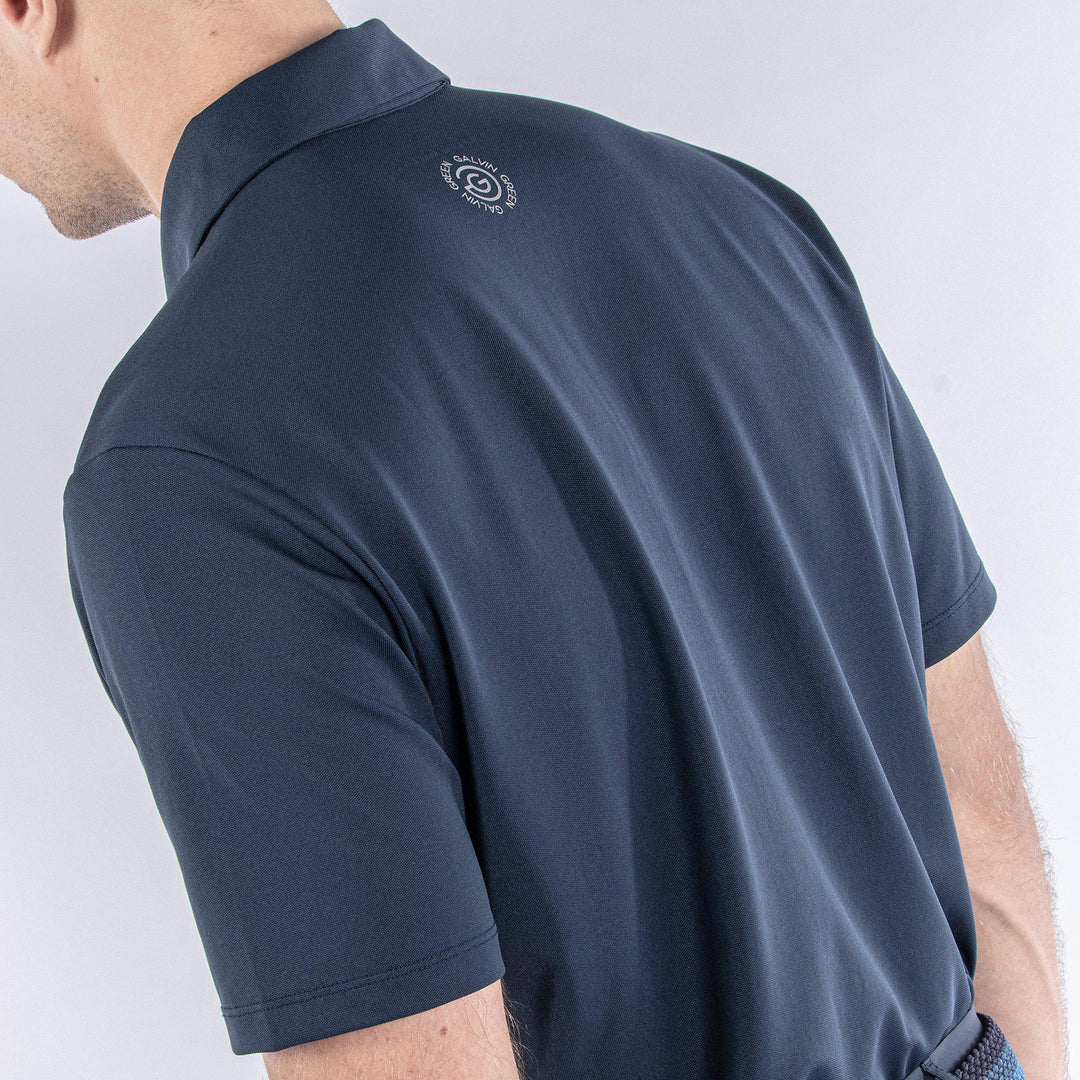 Milan is a Breathable short sleeve golf shirt for Men in the color Navy(6)