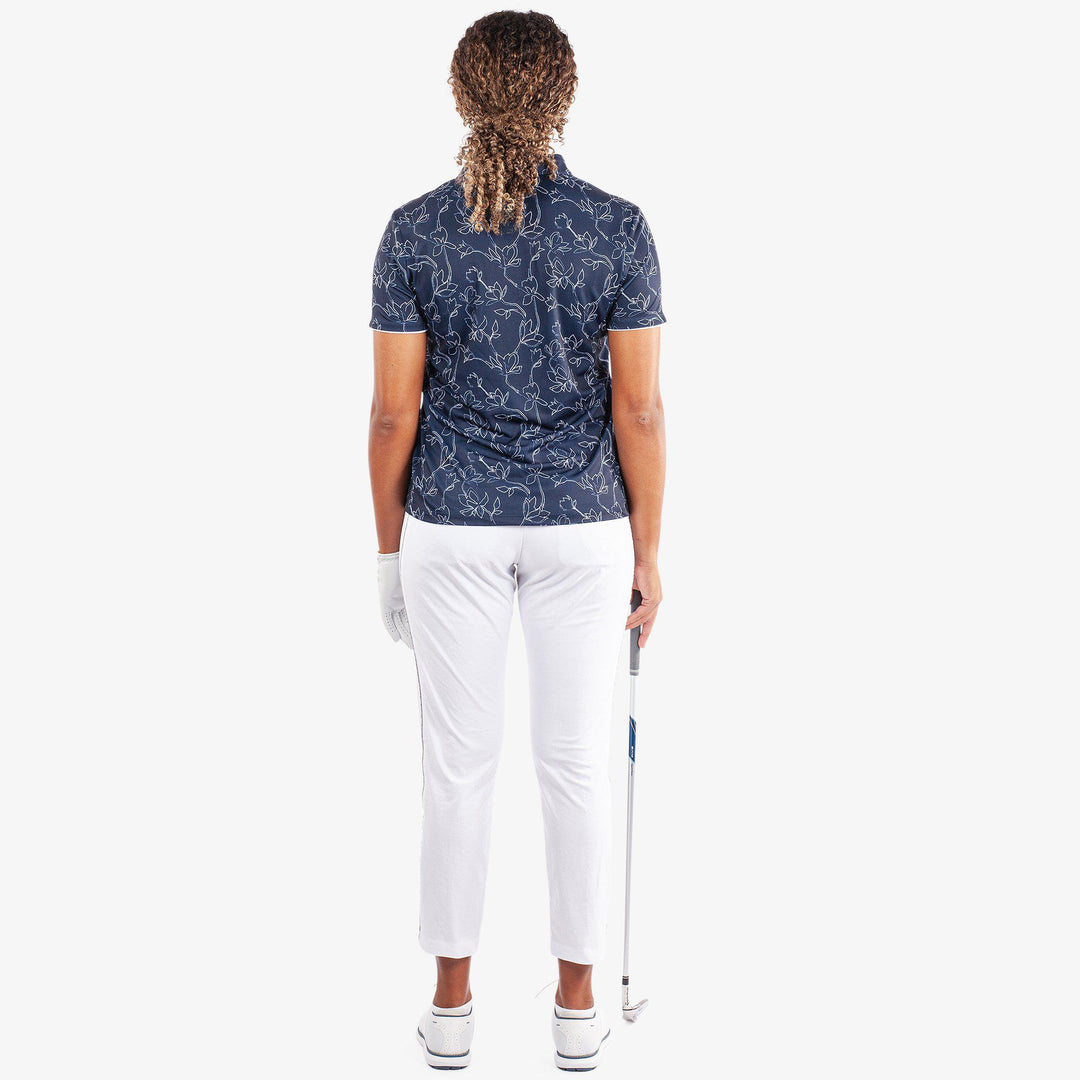 Mallory is a Breathable short sleeve golf shirt for Women in the color Navy/White(6)