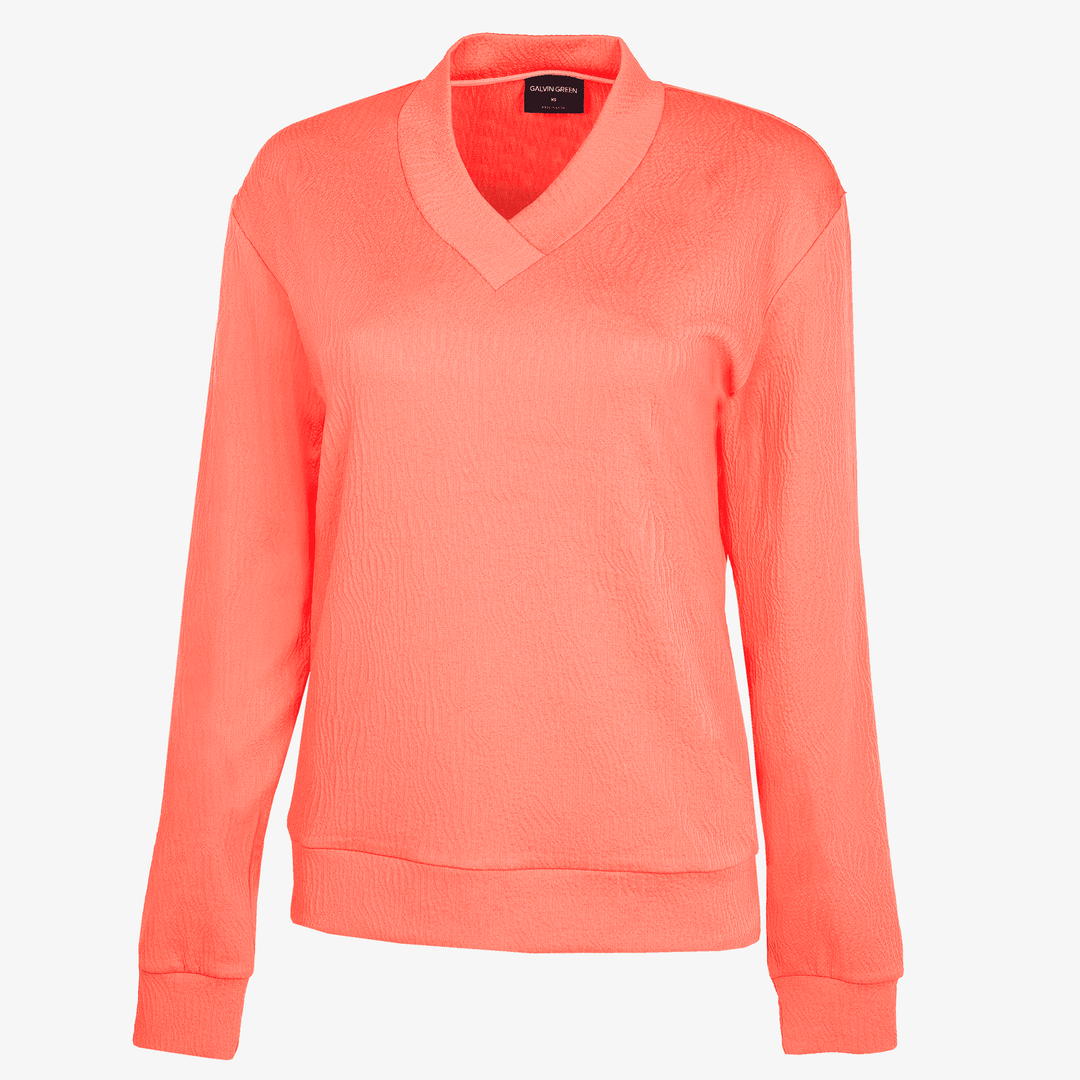 Donya is a Insulating golf mid layer for Women in the color Sugar Coral(0)