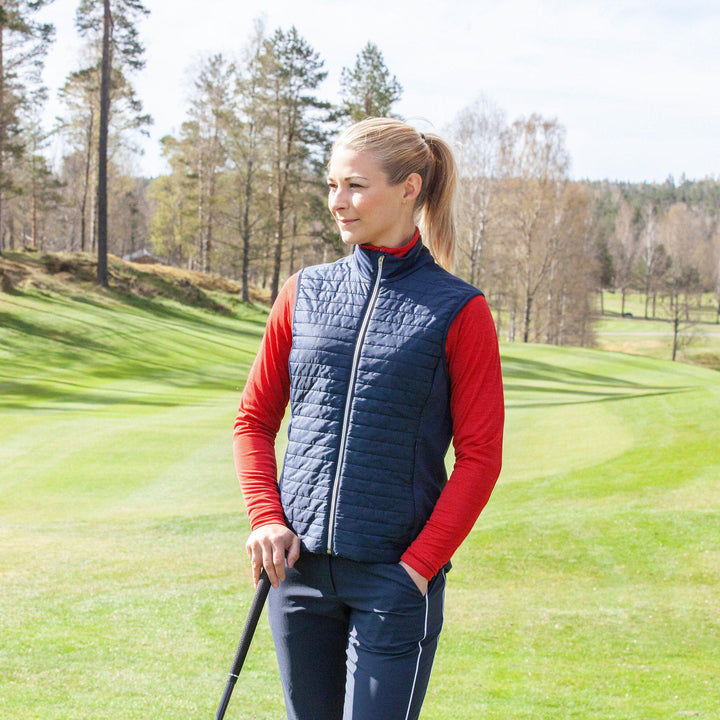 Lisa is a Windproof and water repellent golf vest for Women in the color Navy(7)