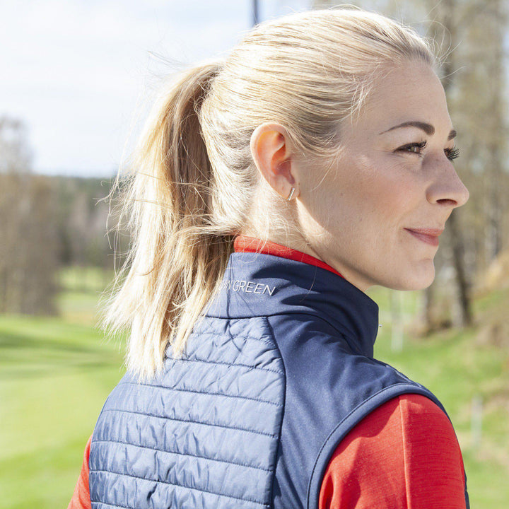 Lisa is a Windproof and water repellent golf vest for Women in the color Navy(8)