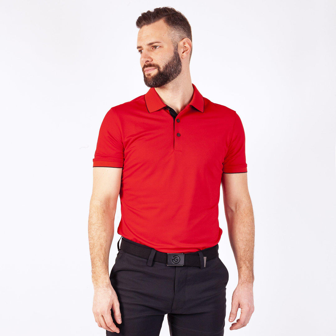 sMarty is a Breathable short sleeve shirt for Men in the color Red(1)