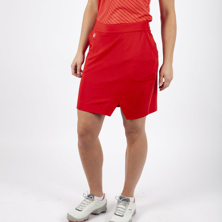 Masey is a Breathable skirt with inner shorts for Women in the color Red(1)