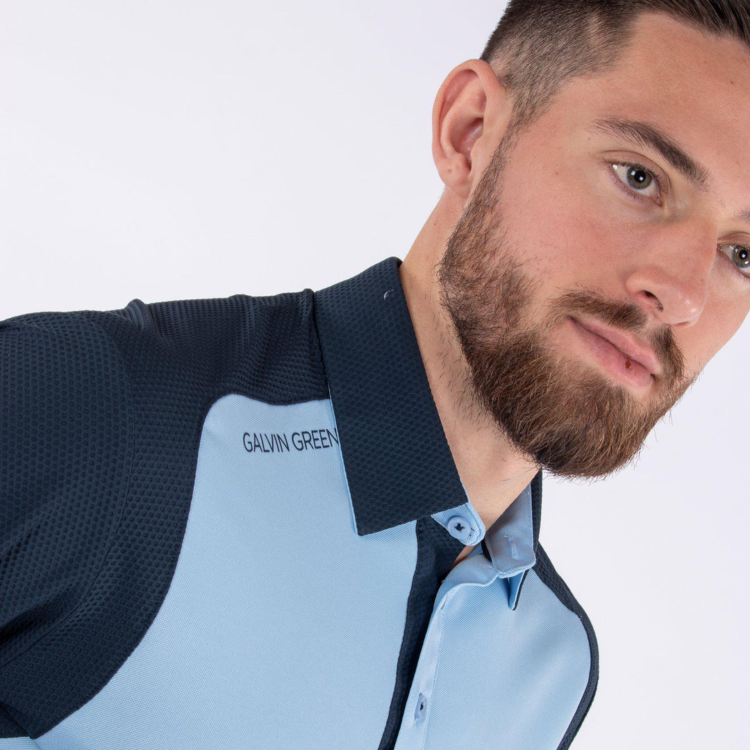 Massimo is a Breathable short sleeve shirt for Men in the color Blue Bell(2)