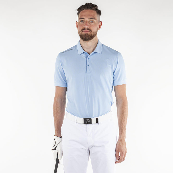 Max is a Breathable short sleeve golf shirt for Men in the color Blue Bell(1)