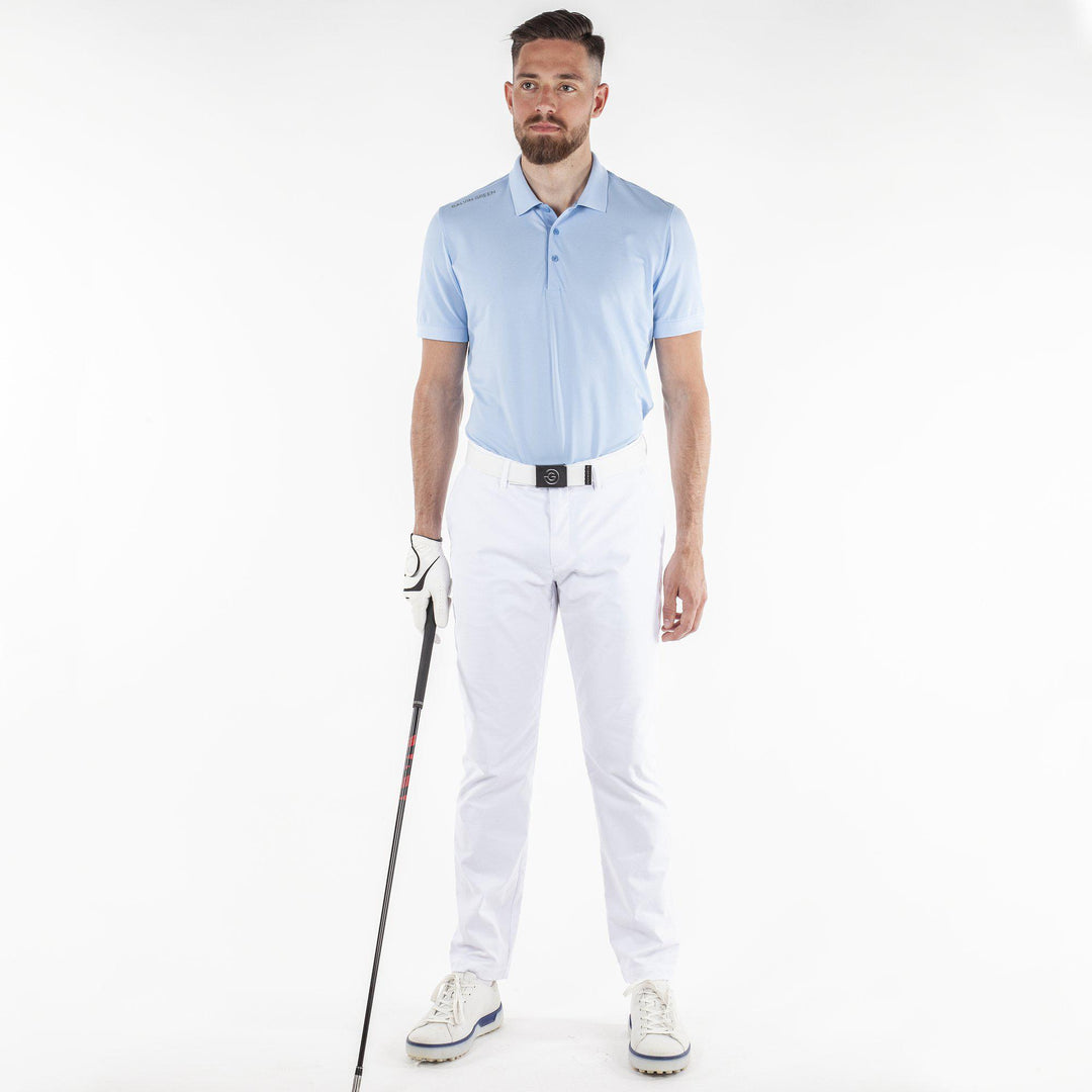 Max is a Breathable short sleeve golf shirt for Men in the color Blue Bell(2)