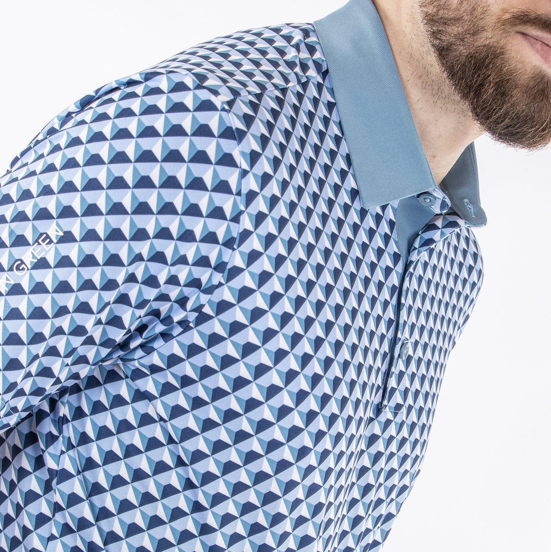 Mercer is a Breathable short sleeve shirt for Men in the color Blue Bell(5)