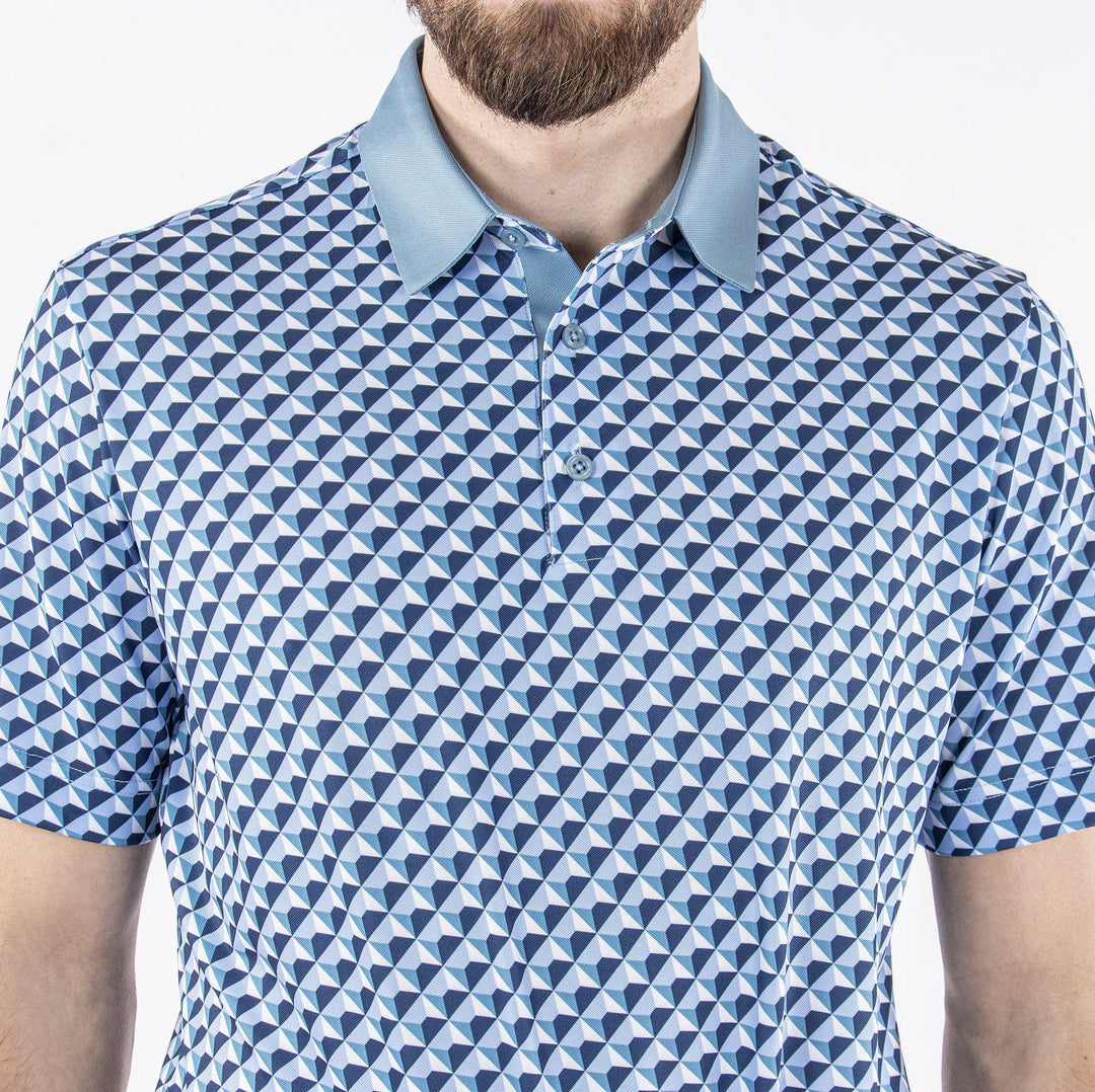 Mercer is a Breathable short sleeve shirt for Men in the color Blue Bell(4)