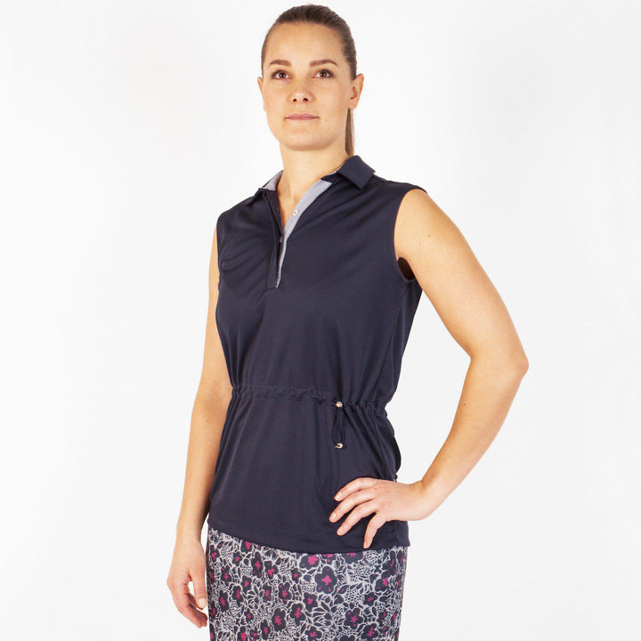 Mercy is a Breathable short sleeve shirt for Women in the color Navy(1)