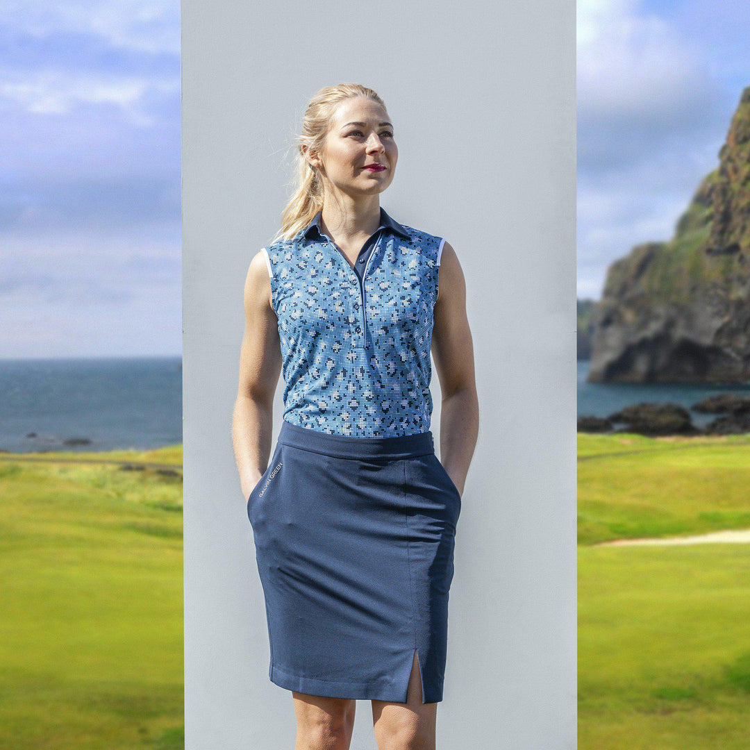 Marie is a Breathable golf skirt with inner shorts for Women in the color Navy(2)