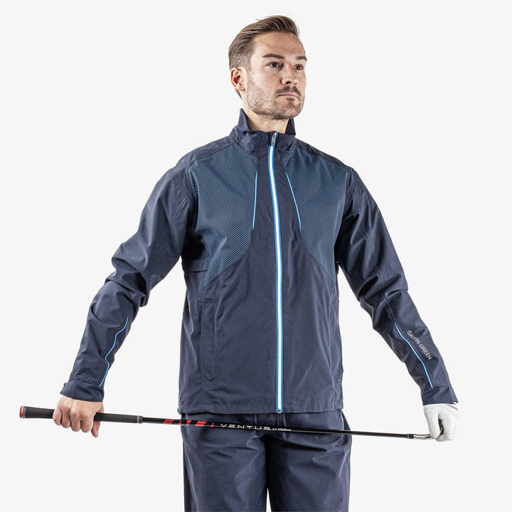 Albert is a Waterproof jacket for Men in the color Navy/White/Blue (1)