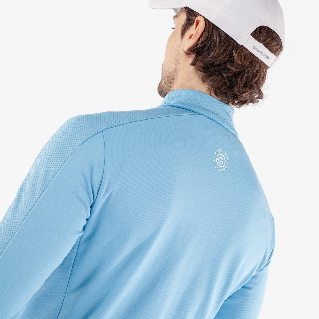 Dawson is a Insulating golf mid layer for Men in the color Alaskan Blue/White(6)