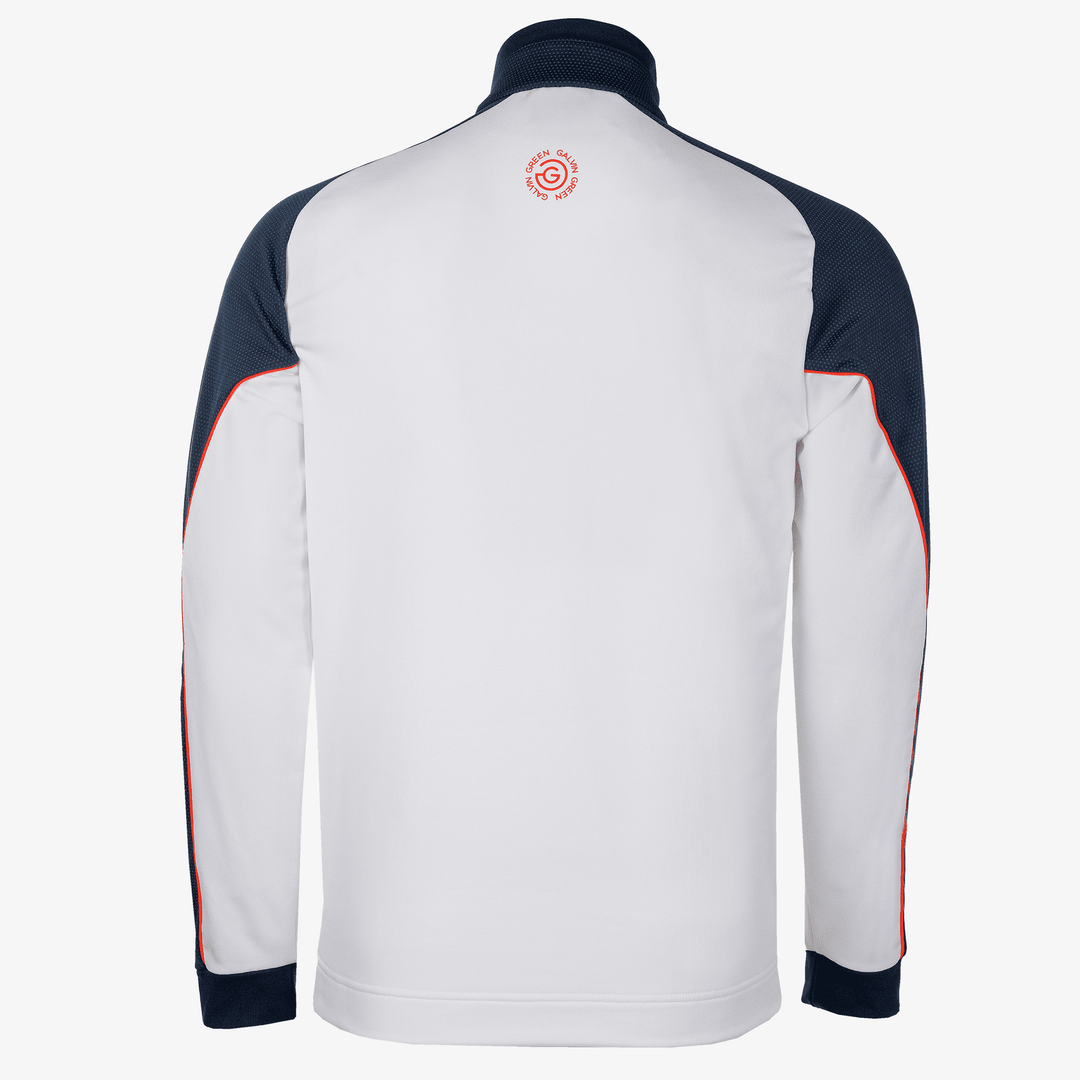 Daxton is a Insulating golf mid layer for Men in the color White/Navy/Orange(9)