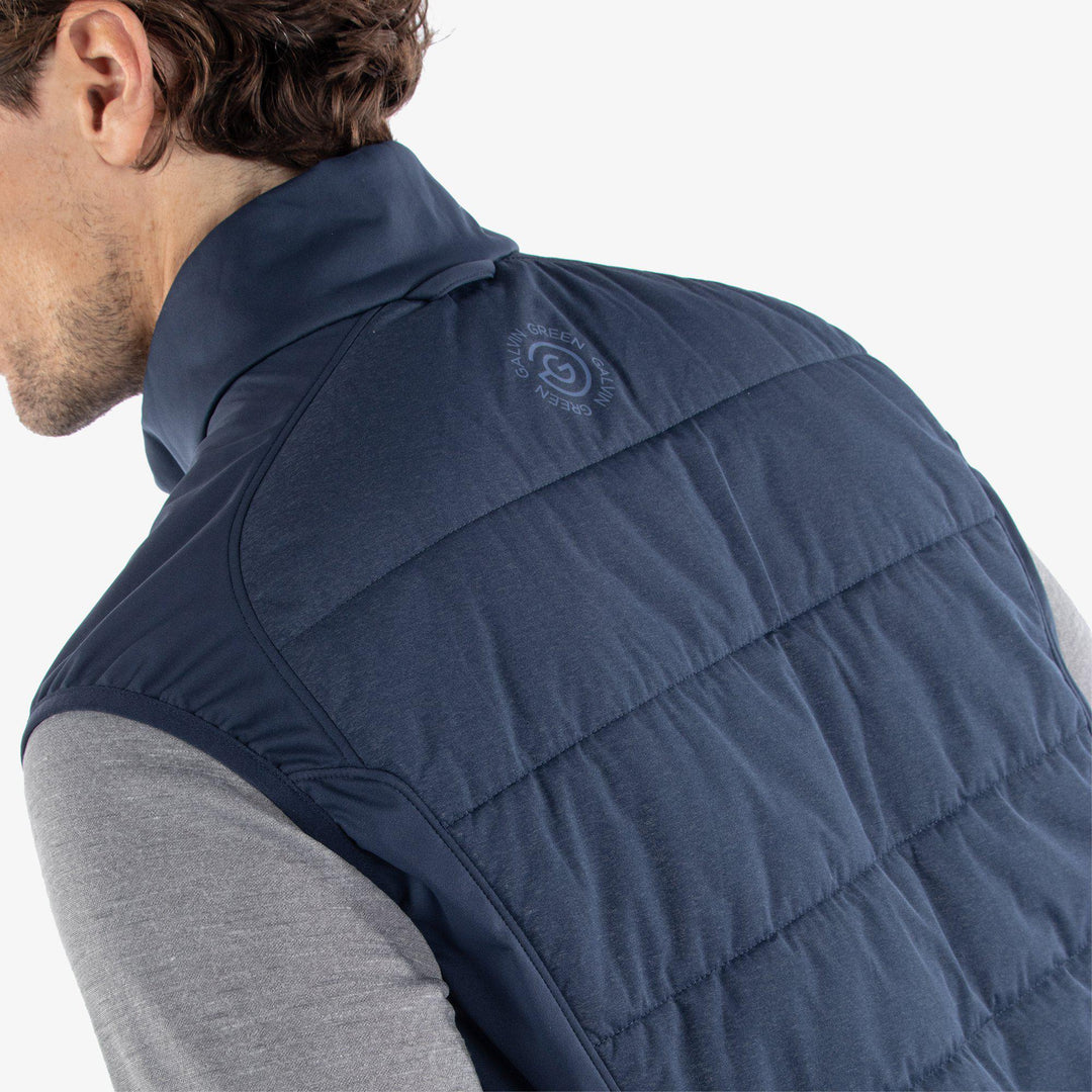 Lauro is a Windproof and water repellent vest for  in the color Navy(7)