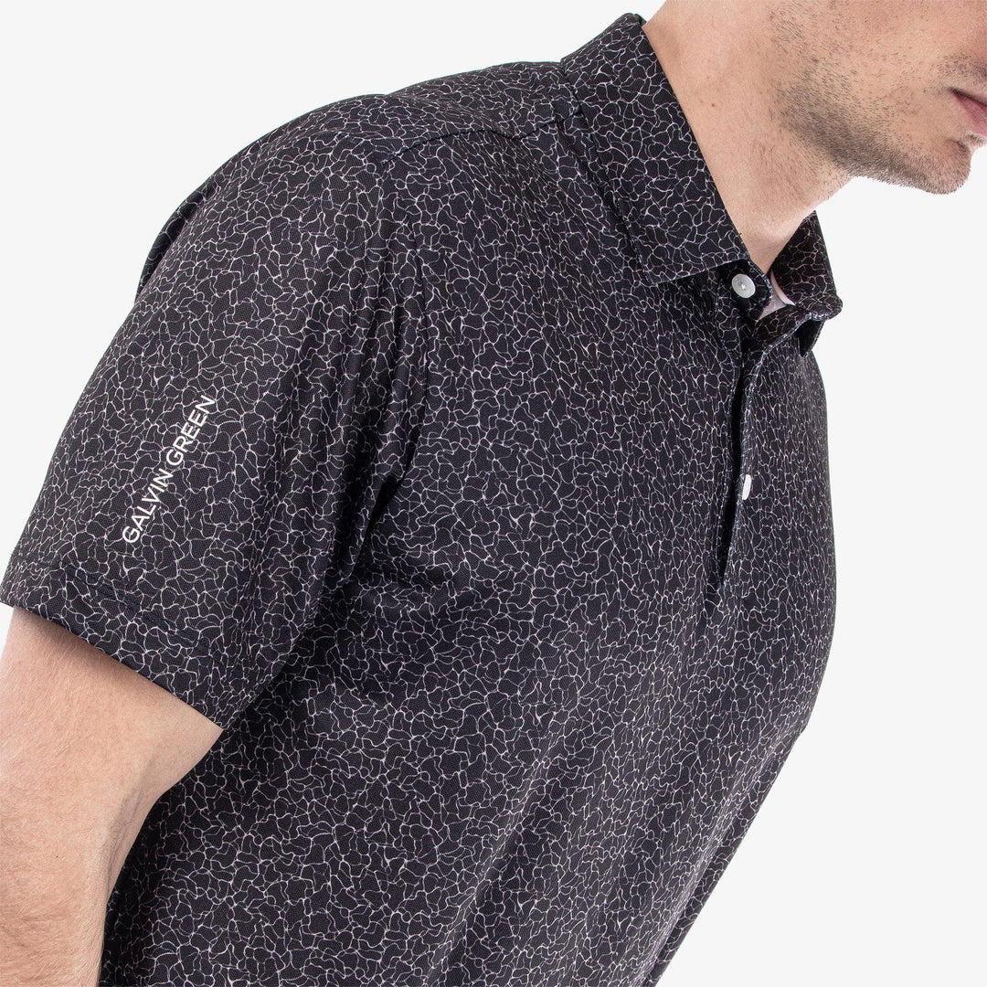 Mani is a Breathable short sleeve golf shirt for Men in the color Black(3)