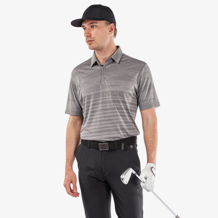 Maximus is a Breathable short sleeve golf shirt for Men in the color Sharkskin(1)