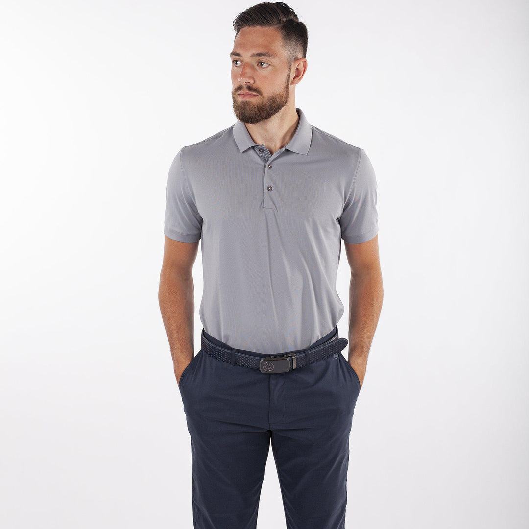 Max is a Breathable short sleeve golf shirt for Men in the color Sharkskin(1)