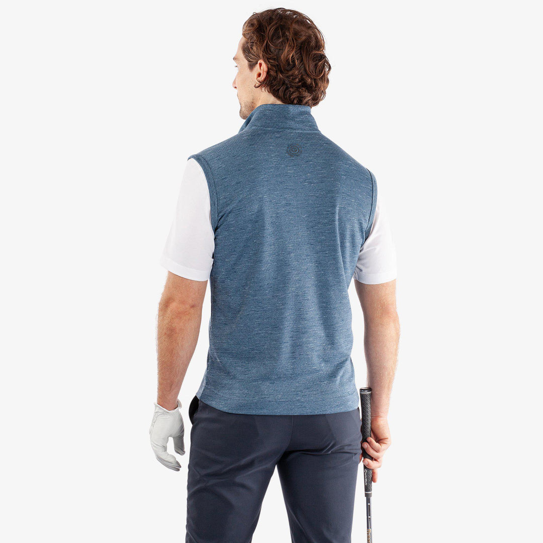 Del is a Insulating golf vest for Men in the color Blue Melange (4)