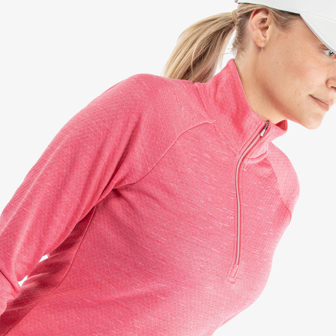 Diora is a Insulating golf mid layer for Women in the color Camelia Rose Melange(3)