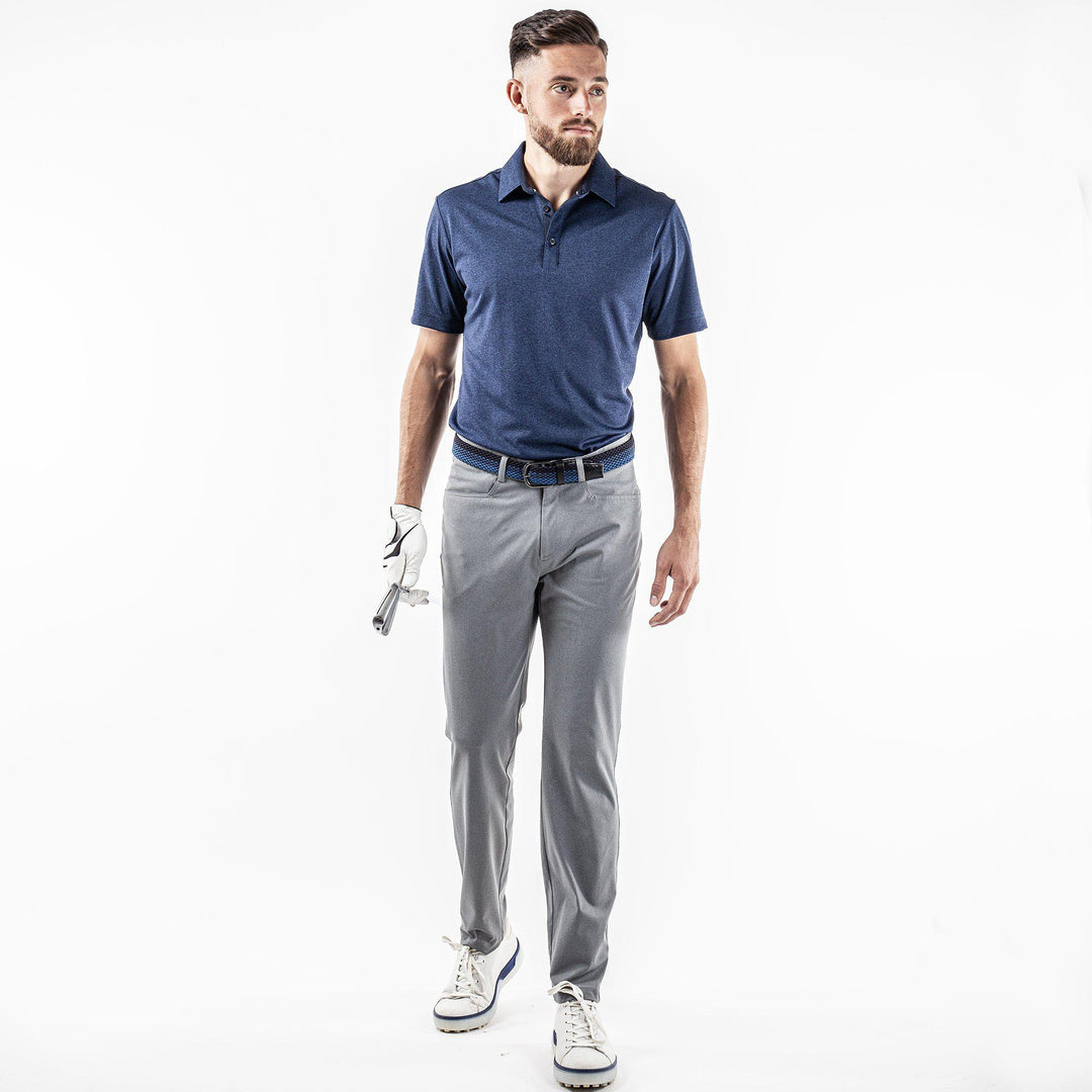 Marv is a Breathable short sleeve golf shirt for Men in the color Navy melange(2)
