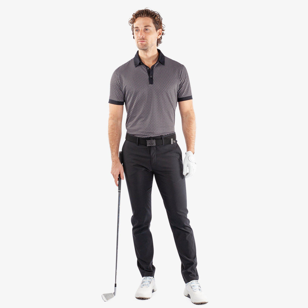 Mate is a Breathable short sleeve golf shirt for Men in the color Sharkskin/Black(2)