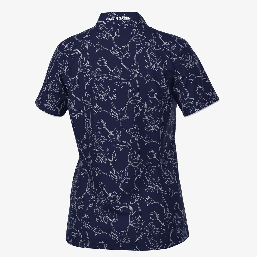 Mallory is a Breathable short sleeve shirt for  in the color Navy/White(7)
