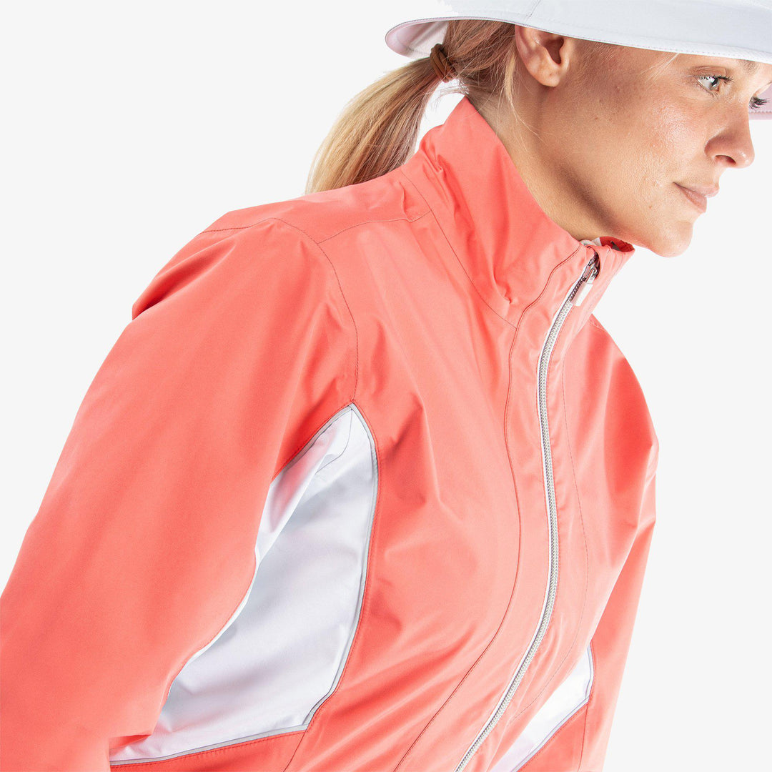 Aida is a Waterproof jacket for Women in the color Coral/White/Cool Grey(3)