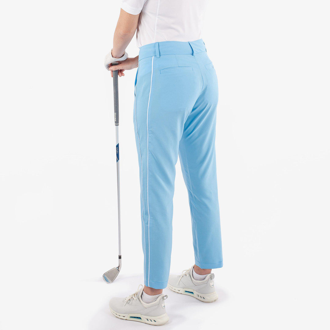 Nicole is a Breathable golf pants for Women in the color Alaskan Blue/White(4)