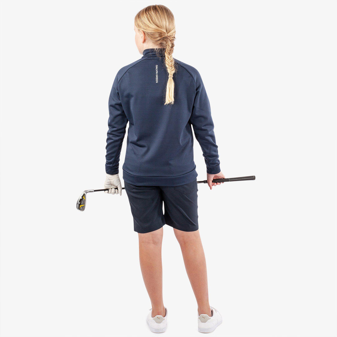 Rex is a Insulating golf mid layer for Juniors in the color Navy/White(8)
