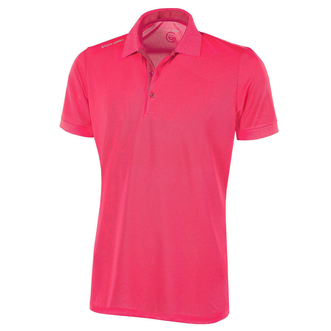 Max is a Breathable short sleeve golf shirt for Men in the color Imaginary Pink(0)