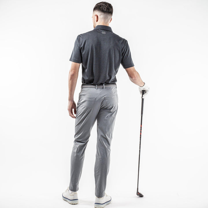 Marv is a Breathable short sleeve golf shirt for Men in the color Black Melange(7)