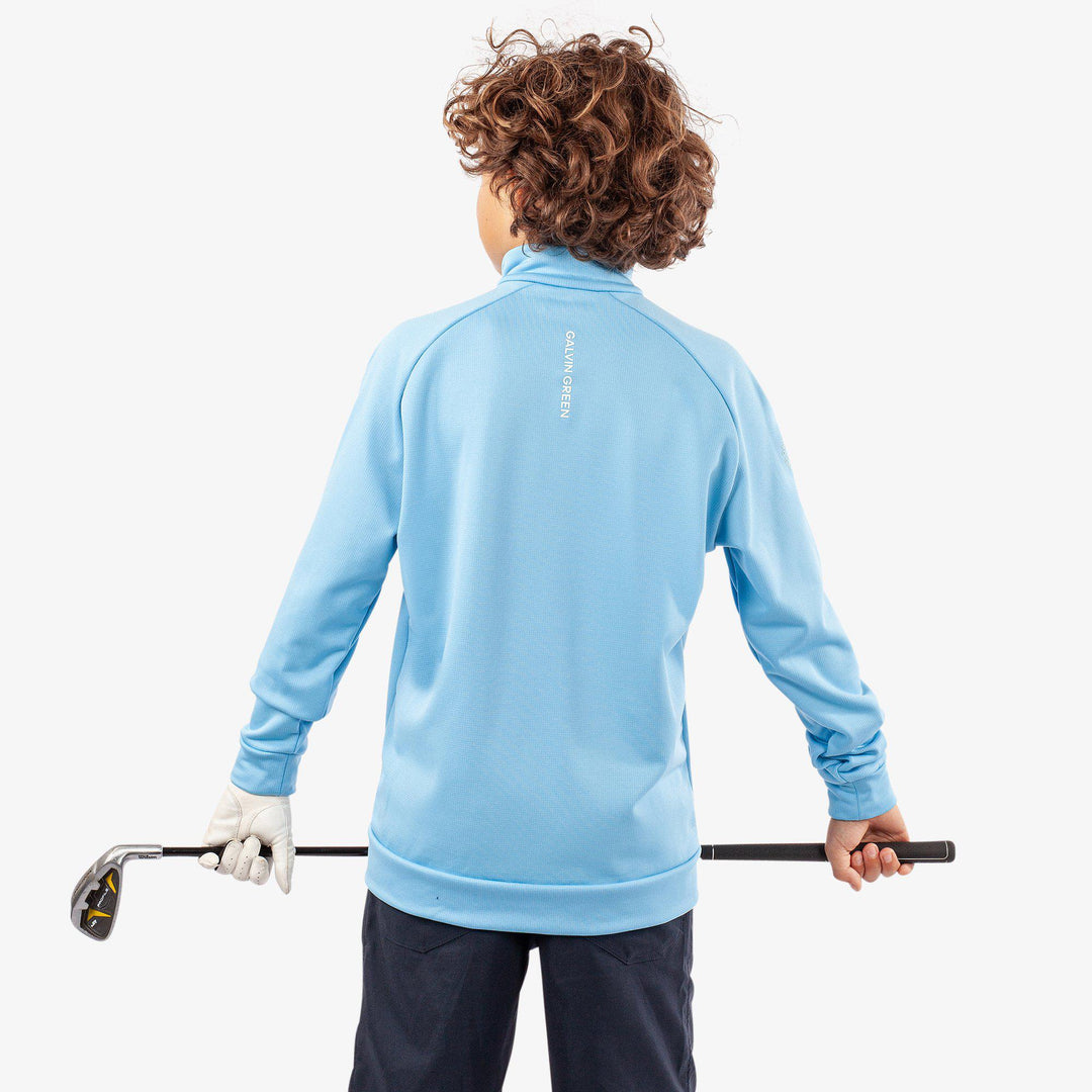 Rex is a Insulating golf mid layer for Juniors in the color Alaskan Blue/White(6)