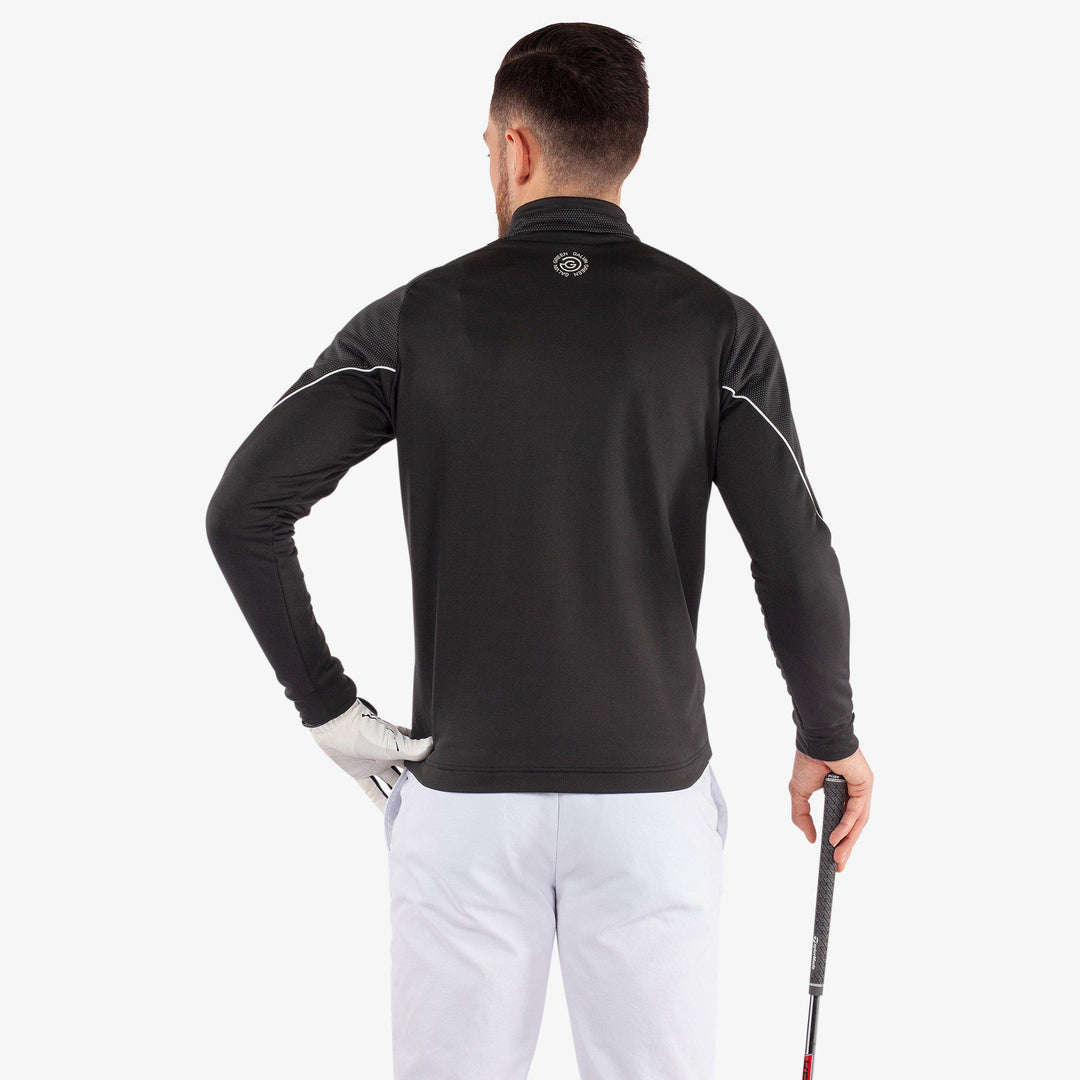 Daxton is a Insulating golf mid layer for Men in the color Black/Granite Grey/White(6)