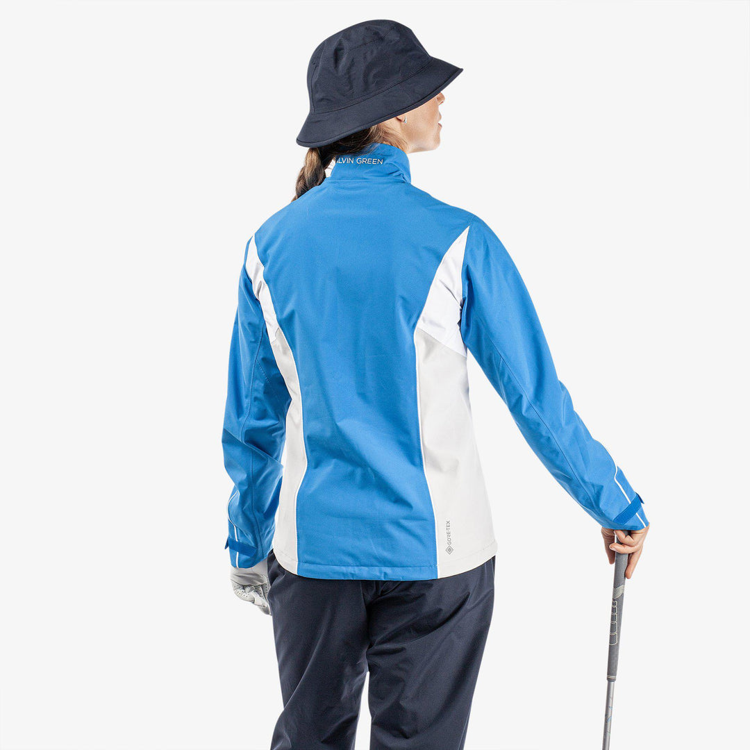 Ally is a Waterproof Jacket for Women in the color Blue/Cool Grey/White(5)