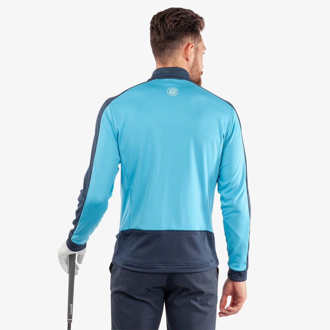 Dawson is a Insulating golf mid layer for Men in the color Aqua/Navy(5)