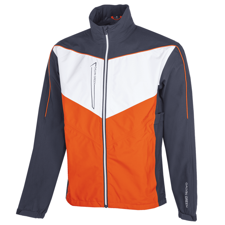 Armstrong is a Waterproof jacket for  in the color Navy/White/Orange (0)