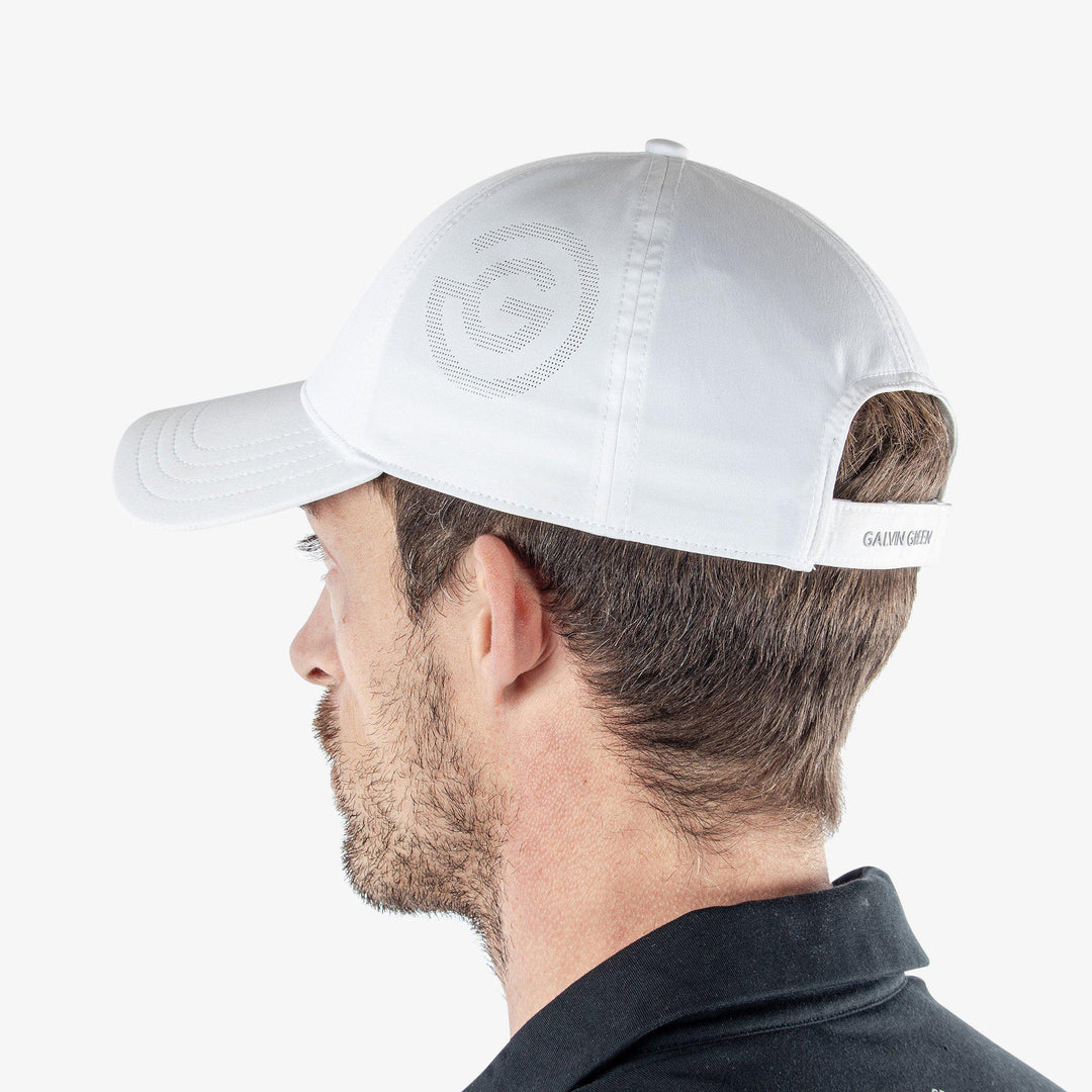 Sanford is a Lightweight solid golf cap for  in the color White(3)