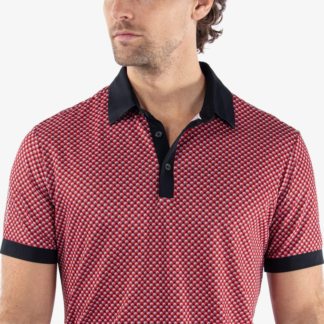 Mate is a Breathable short sleeve golf shirt for Men in the color Red/Black(3)