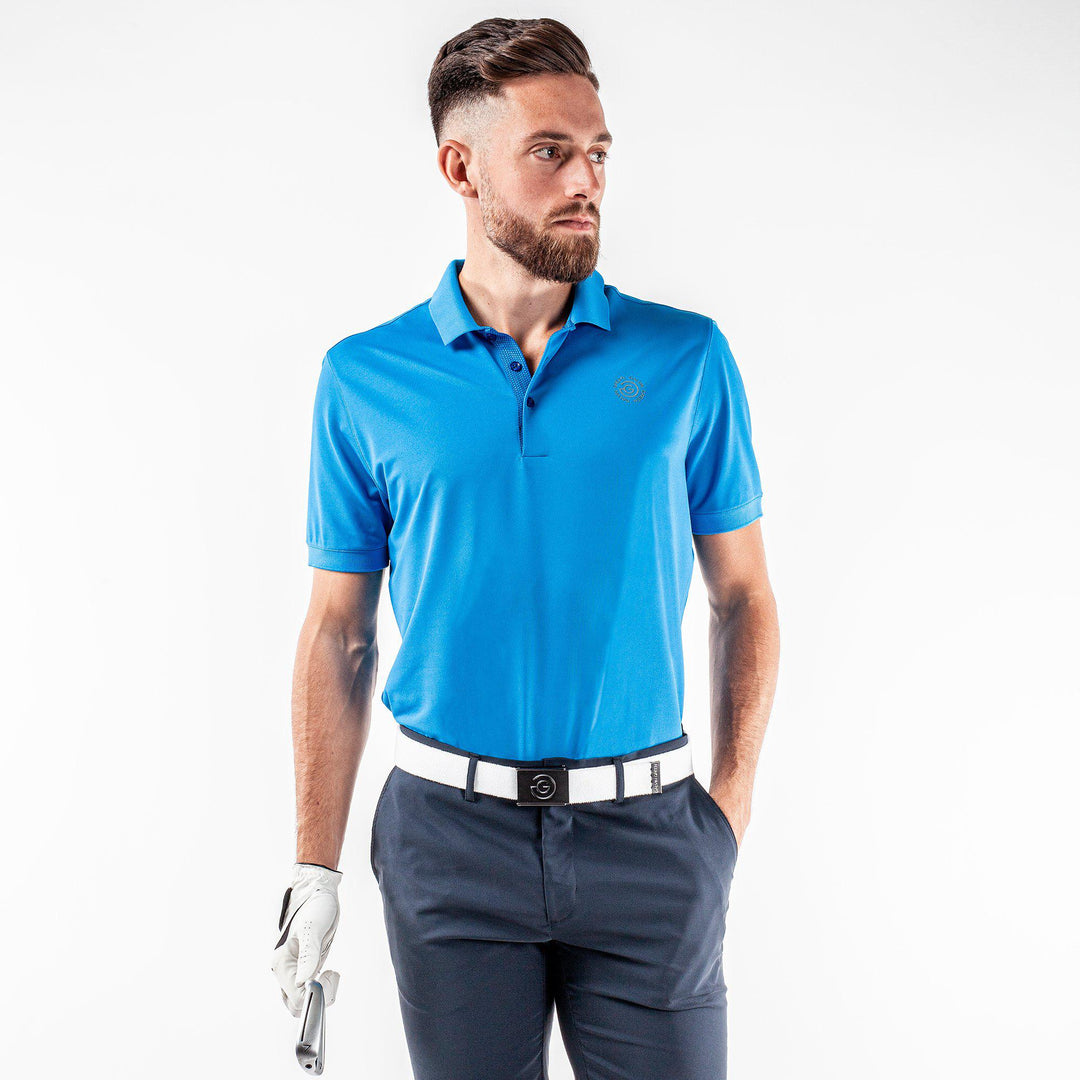 Max Tour is a Breathable short sleeve golf shirt for Men in the color Blue(1)