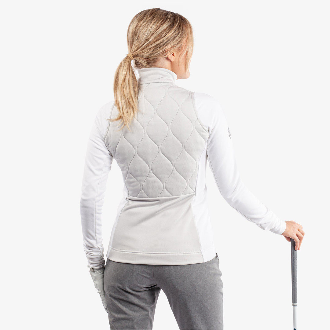Darlena is a Insulating golf mid layer for Women in the color Cool Grey/White(6)