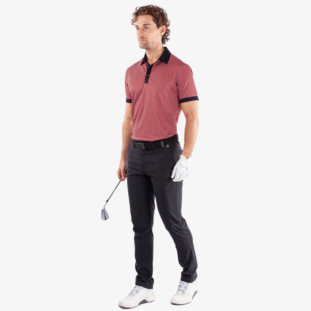 Mate is a Breathable short sleeve golf shirt for Men in the color Red/Black(2)