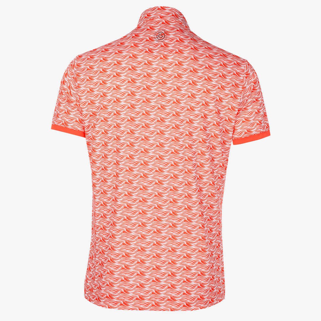 Madden is a Breathable short sleeve golf shirt for Men in the color Orange/White(8)