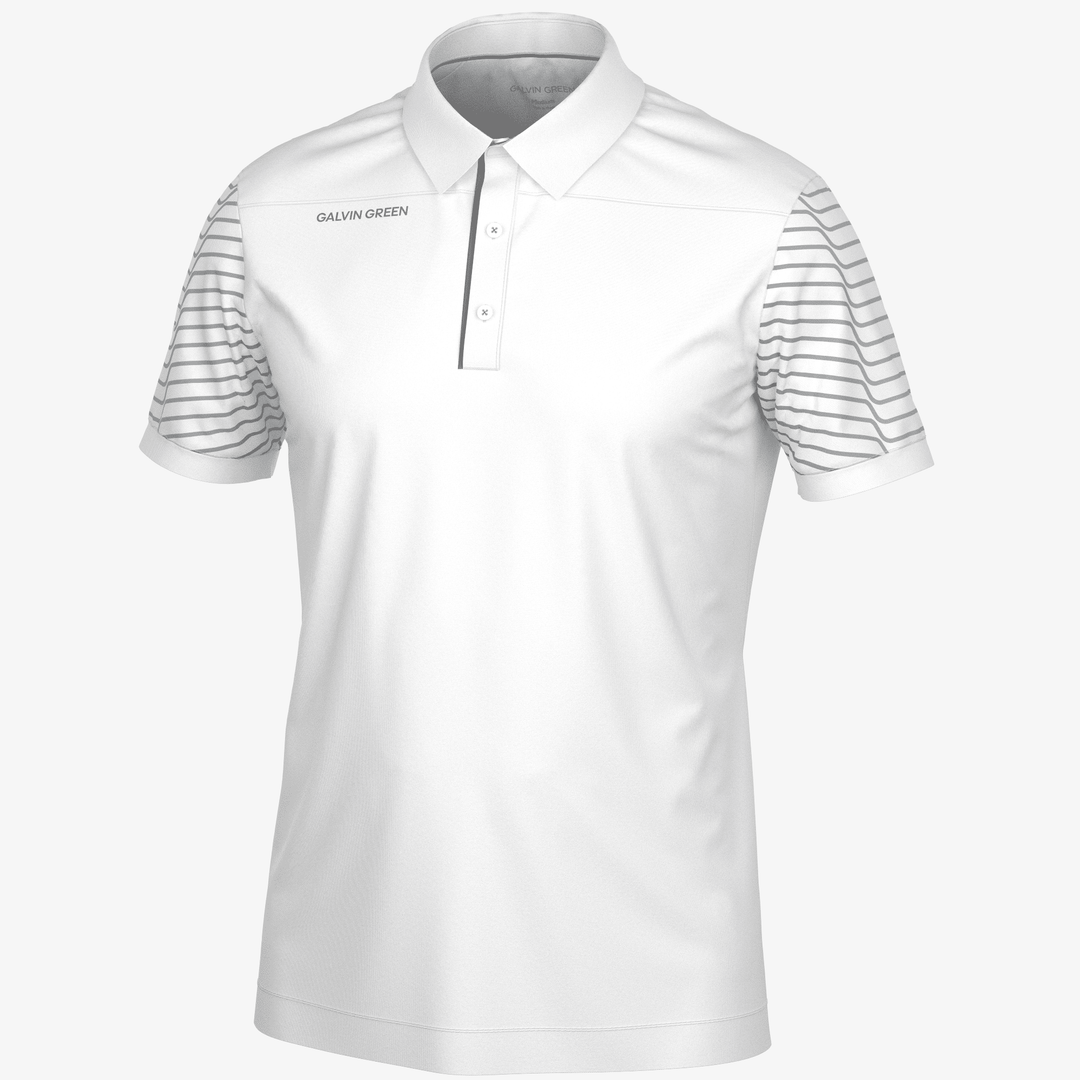Milion is a Breathable short sleeve golf shirt for Men in the color White/Cool Grey(0)
