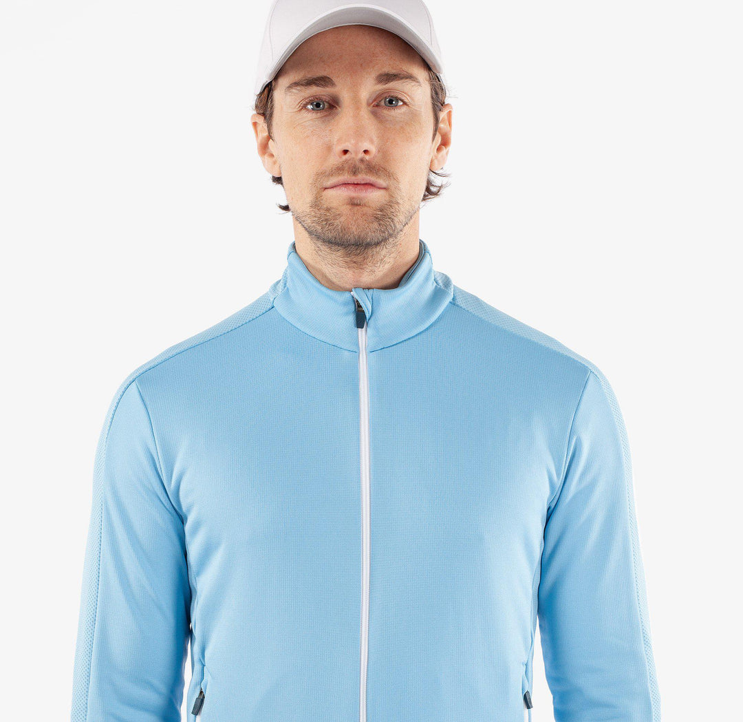 Dawson is a Insulating golf mid layer for Men in the color Alaskan Blue/White(3)