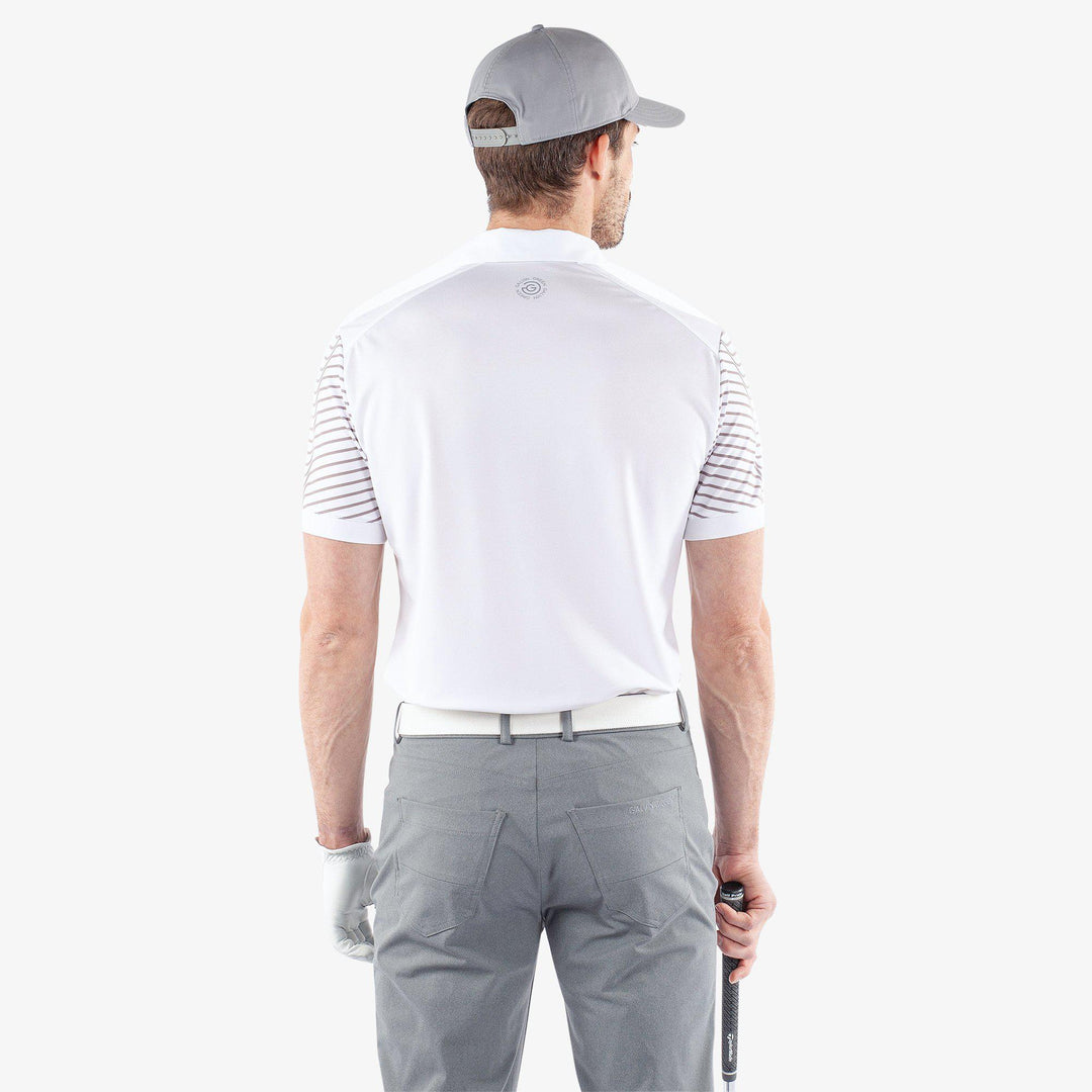 Milion is a Breathable short sleeve golf shirt for Men in the color White/Cool Grey(4)