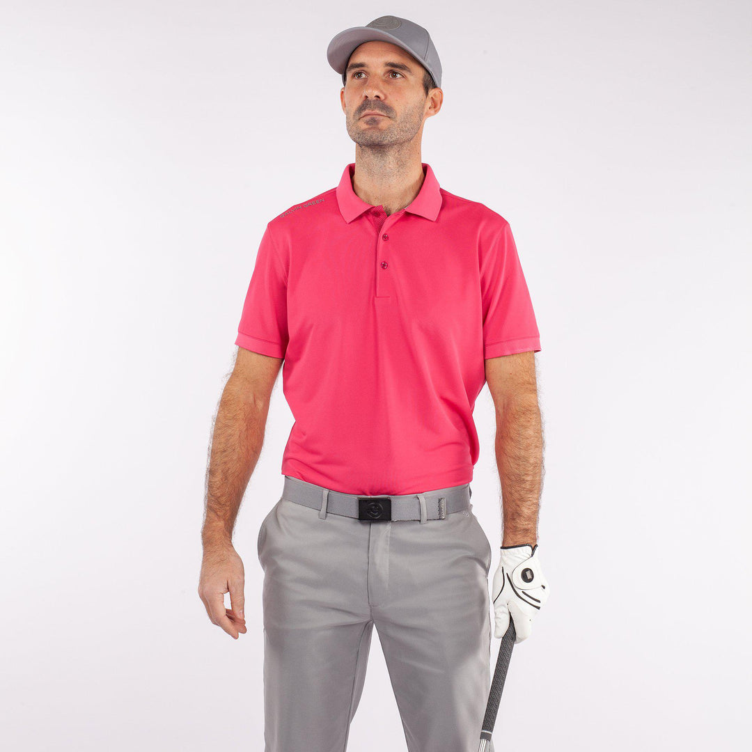 Max is a Breathable short sleeve golf shirt for Men in the color Imaginary Pink(1)
