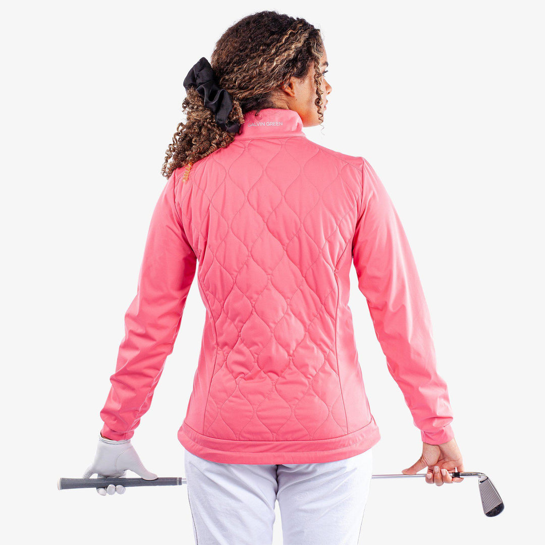 Leora is a Windproof and water repellent golf jacket for Women in the color Camelia Rose(5)