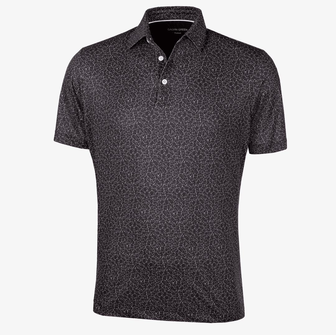 Mani is a Breathable short sleeve golf shirt for Men in the color Black(0)